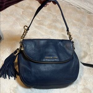 Michael Kors Navy Leather Shoulder Bag